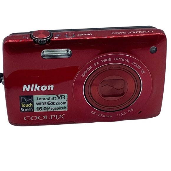 Nikon Coolpix S4300 Digital Camera 16MP 6x Optical Zoom Touch Screen Red - Picture 1 of 5